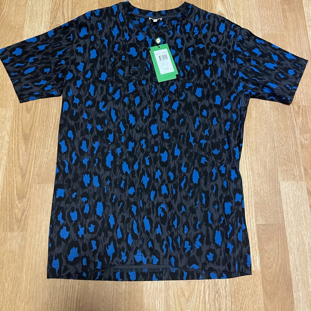 Kenzo Blue Leopard T (Size M- New w. tags)